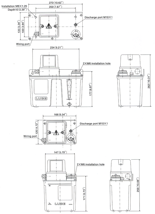 Automativ intermittent gear pump AMZ-III-100S Dimensional drawing