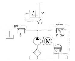 Electric intermittent gear pump AMI-1000S Hydraulic circuit drawing