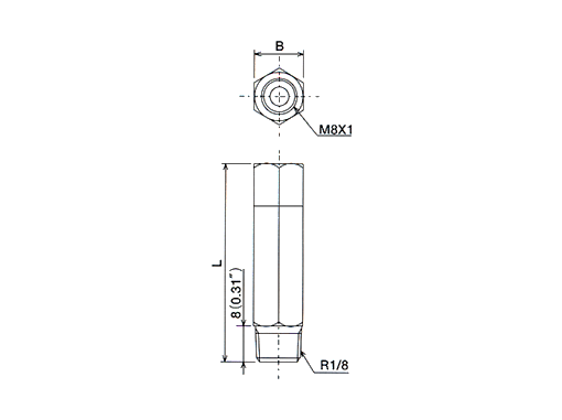 MO Metering valve Dimensional drawing