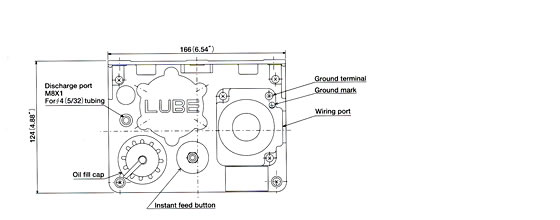 Automatic intermittent piston pump Dimensional drawing