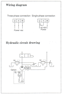 Electric continuous and intermittent gear pump Wiring diagram/Hydraulic circuit drawing