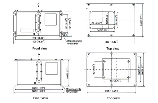 Metal reservoirs 4l Dimensional drawing