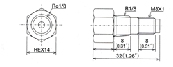 adapters Dimensional drawing