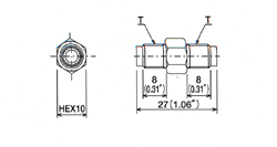 couplers/unions connectors Dimensional drawing