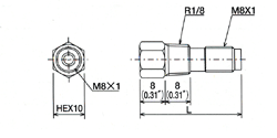 couplers/unions connectors Dimensional drawing